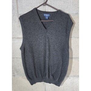 Joseph & Lyman 100% Cashmere V-Neck Men's Sweater Vest Gray Size XL